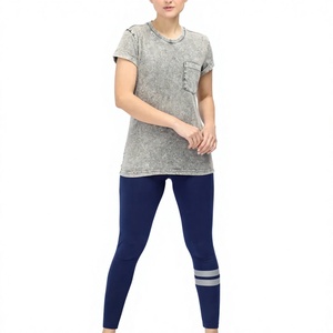 High Quality Loose Fit Women's Streetwear Acid Wash <b>T</b>-<b>Shirts</b> Custom Printed Premium Modal Wool Nylon Cashmere Drop Shoulder - Product Image 4