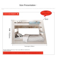 Lit superposé à deux étages pour enfants avec petite étagère, finition sans peinture, design simple pour garçons et filles