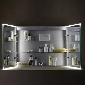 简约时尚触摸开关可调智能发光二极管照明壁挂式浴室化妆镜柜