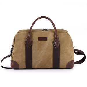 Sac de voyage week-end pour homme en toile vintage léger personnalisé, grande capacité, pliable, marque privée, unisexe, voyage d'affaires, fermeture éclair - Product Image 6