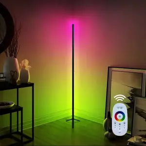 Home Decoration DIY LED Standing Strip Light Wifi Smart Phone Alexa Tuya APP Control Magic Color Changing Corner RGB Floor Lamp