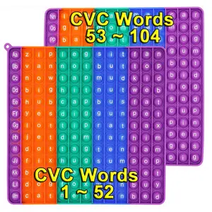 READY TO SHIP 24cm/9.5in CVC Words Game Push Pop Bubble Fidget Toys English Words Phonics Learning Educational Pop Toys