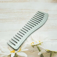 Peigne à dents larges pour hommes, double usage humide et sec, à pointe arrondie en forme de S, confortable à tenir