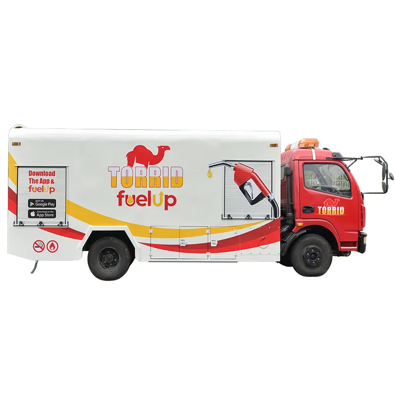 Dongfeng truk pengiriman bahan bakar seluler, kapasitas 5000liter