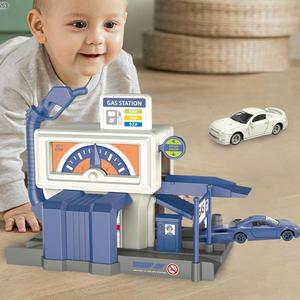 ชุดของเล่นสถานีบริการน้ำมันจำลองที่จอด<span class=keywords><strong>รถ</strong></span>ภูมิทัศน์ขนาดเล็กที่สร้างสรรค์ - Product Image 4