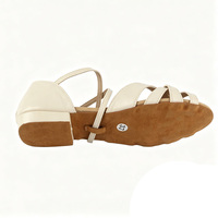 Sandales de danse pour femmes et filles, design classique avec devant croisé et bout ouvert, talon bas, semelle en daim souple, personnalisables