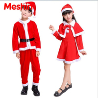 Disfraz de Papá Noel Rojo para Niños, Disponible en Stock, Unisex, para Actuaciones Escénicas, Venta Directa de Fábrica