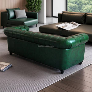 חום קלאסי שעווה עור אדום ערפילד מלון ספה ריהוט סיגרים בר קפה אמריקאי הישן רטרו 1 + 2 + 3 ספה - Product Image 6