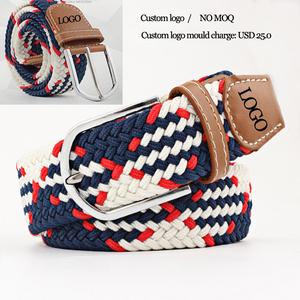 Venta al por mayor de punto personalizado tejido Web tejido cinturones de golf Unisex ajustable mujeres hombres elástico trenzado cinturón elástico - Product Image 4