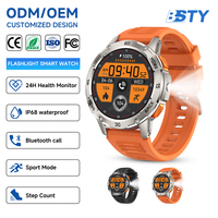 Montre connectée 1.53 TFT avec boussole, lampe de poche, appels Bluetooth, moniteur de santé, fréquence cardiaque, SpO2, suivi du sommeil, batterie 400mAh, IP68, FitCloudPro