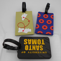 Étiquettes de bagages en PVC souple personnalisées 2D 3D avec logo et nom, avec boucle en plastique, étiquettes de bagages en PVC pour la vente en gros