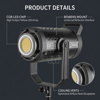 Éclairage vidéo LED professionnel KY-BK300III 300W bicolore 2800K-6800K COB pour photographie avec monture Bowens et télécommande