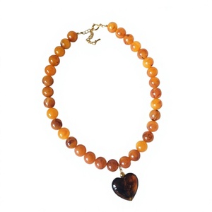 Elegante Collar de Cuentas de Jade Verde con Colgante de Corazón y Cierre Chapado en Oro, Joyería para Mujer, Regalo - Product Image 4