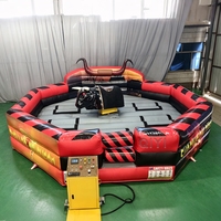 Machine de Parc Taureau Rodéo Mécanique Gonflable, Taureau Rodéo Électrique pour Jeux Adultes
