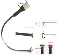 Original personnalisé en usine Flexible ultra mince USB3.1Câble micro fpc câble usb profil bas coudé USB données fil de charge d'alimentation