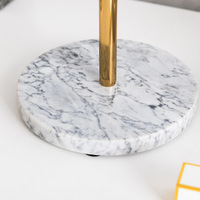 Table de toilette en métal doré rose, double face, miroir cosmétique à 360 degrés avec base en marbre