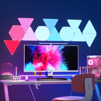 Paneles de Luces LED Triangulares Inteligentes de 3-23 Piezas, Control por Aplicación WIFI, Sincronización con Música, Color RGB, Luces de Pared Quantum para Sala de Juegos