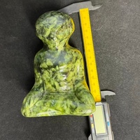 Statuette Alien en Cristal Naturel de Xiuyan, Sculptée à la Main, 8 cm, Pierre Précieuse Minérale, Décoration d'Intérieur, Cadeau d'Halloween