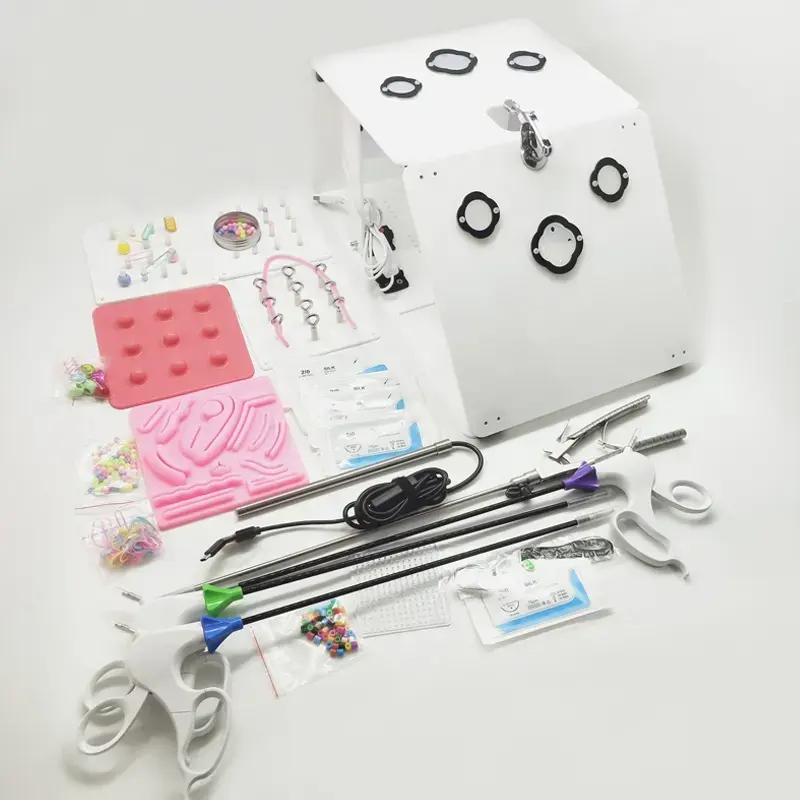 Caja de entrenamiento de laparoscopia, simulación médica Simulador de vídeo endoscopio, caja de entrenamiento portátil de 1080p