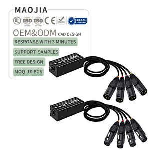 جهاز تمديد احترافي <span class=keywords><strong>4</strong></span> قنوات من XLR إلى RJ45 صندوق CAT6 محمي لنقل الشبكة لإضاءة المسرح DMX512 إشارة صوتية Baluns - Product Image 1