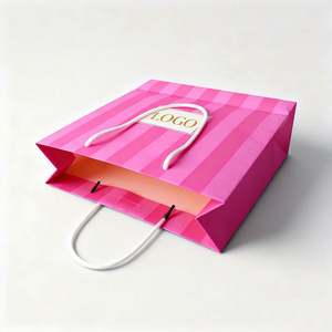 Sac en papier kraft de luxe personnalisé avec feuille d'or pour chaussures et lingerie, emballage pour marques de chaussures et de lingerie - Product Image 1