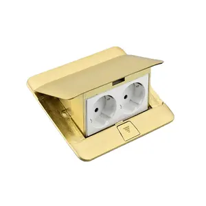 SUNNY Waterproof copper ground socket golden and silvery color floor outlet