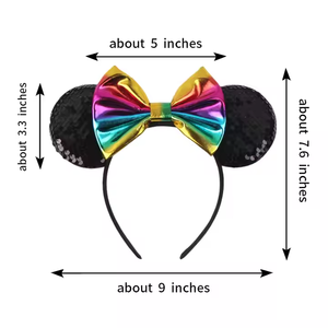 عصابة رأس كلاسيكية على شكل آذان الفأر للنساء والفتيات ، مهرجان حفلات الأميرة ، عصابة شعر للأطفال ، قوس ترتر ، إكسسوارات شعر جديدة لطيفة للإناث - Product Image 6