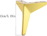 Pieds de table modernes en fer, finition noir, chrome doré, accessoires de mobilier en acrylique, pieds de canapé en métal