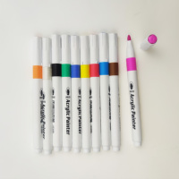 Marqueurs permanents acryliques Bonvada pour toutes surfaces, en plastique PP, imperméables, 12/24/36/48 couleurs pour