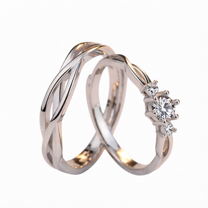 Silver Plated Christian Heart <b>Couple</b> <b>Rings</b> Alloy Romantic Jewelry for Anniversary Gift - Product Image 1