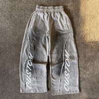 Ensemble sweat à capuche zippé et pantalon de survêtement ample pour homme, style streetwear décontracté, avec logo imprimé DTG, strass et délavage vintage