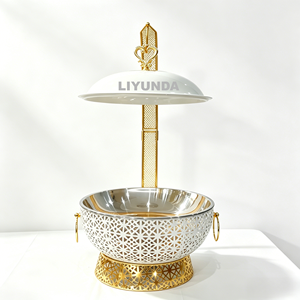 Chauffe-<span class=keywords><strong>Plat</strong></span> Suspendu Liyunda de Luxe en Acier Inoxydable Or Blanc Noir Argent pour Buffet avec <span class=keywords><strong>Couvercle</strong></span> Suspendu - Product Image 2