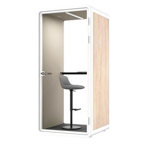 Modern Soundproof Office Pod with LED Lighting and <b>Adjustable</b> <b>Stool</b> for Home Office Privacy Work Booth - Product Image 5