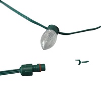 Modules de pixels LED S24 C9 adressables WS2811 DC12V IP65 PVC; 50 pièces/brin; tout fil vert et boîtier