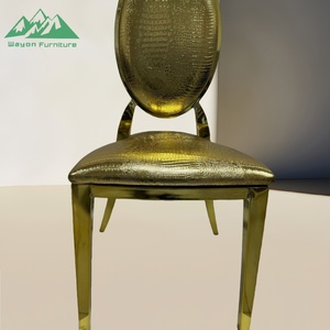 Chaise de banquet de luxe Wayon en acier inoxydable doré durable, dossier moderne, <span class=keywords><strong>pour</strong></span> hôtel, <span class=keywords><strong>mariage</strong></span>, restaurant, salon, <span class=keywords><strong>villa</strong></span> - Product Image 5
