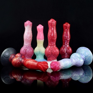 N5028 Thick Dog Knot <b>Dildo</b> Suction Cup Vaginal Massager Penis Women Masturbation <b>Dildo</b> Anal Dilator Silicone Adult Sex Products - Product Image 1