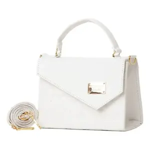 Bolso Bandolera Mariconera Fana Refined Libia para Mujer, Color Blanco Sólido, Cierre de Hebilla, Cuero Vegano, para Todas las Temporadas - Product Image 1