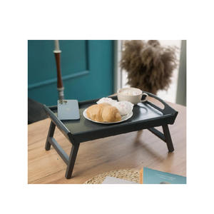 Plateau de petit-déjeuner en bois, plateau de lit pliable avec pieds, plateau à thé et à café personnalisé gravé, plateau de canapé cadeau - Product Image 1