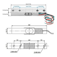 Sensor de Celda de Carga de Microfuerza de Precisión AM31A para Báscula de Cocina, 1kg, 2kg, 3kg, 5kg, 10kg, 20kg con Amplificador de Celda de Carga HX711