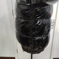 Nouvelle mode 2021, veste matelassée pour homme en noir brillant, fabriquée sur mesure, épaisse, pour l'automne, avec capuche, grande taille, fermeture éclair, imperméable