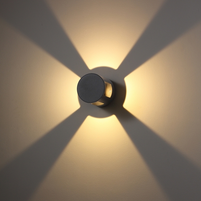Passun IP65 High Quality Outdoor Wall Lighting 60 Degree Wide Beam 4 Ways IP65 Outdoor Decorative Led Wall Light 12W