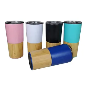 Wholesale Eco Friendly Double Walled Vacuum Insulated Cool 20 Oz Bamboo Wine Tumbler