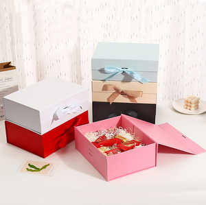 Luxury Foldable Magnetic <b>Boxes</b> Custom Logo Cardboard Box Cosmetics Gift Packaging Paper <b>Boxes</b> with Ribbon Bowknot - Product Image 2