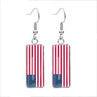Boucles d'oreilles pendantes créatives en acier inoxydable sur le thème de la hyperbole, avec drapeaux de plusieurs pays - Bijoux de fête pour femmes