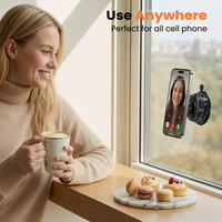 Support de téléphone magnétique mural rotatif à 360 degrés, adhésif, étanche, pour salle de bain, pour mur, verre