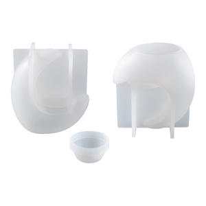 Bougies parfumées 3D en forme de lune, pot de bougie en plâtre, ornements en résine de ciment, moule en silicone pour artisanat - Product Image 4