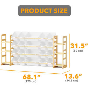 Organiseur <span class=keywords><strong>de</strong></span> rangement ouvert pour jouets et livres pour enfants, avec étagère et bacs <span class=keywords><strong>de</strong></span> rangement, idéal pour la <span class=keywords><strong>chambre</strong></span> d'enfant ou le salon des tout-petits - Product Image 2