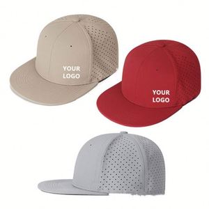 Custom 3D Emb Logo 6 Panel Fitted Baseball Flat Brim Snapback <b>Hat</b> Outdoor Sports Hip Hop Cap <b>for</b> Cycling Traveling - Product Image 1