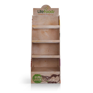 Custom Recycled Friendly Cardboard Retail <strong>Display</strong> Floor <strong>Stand</strong> <strong>Paper</strong> Corrugated <strong>Shelf</strong> Rack for Food Snacks Bread Promotion - Product Image 4