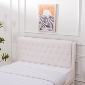Cama de Lujo Ligera con Cabecera de Botones, Base de Cama con Espacio de Almacenamiento Pequeño Extraíble en Color Beige, Cama de Cuero - Product Image 6